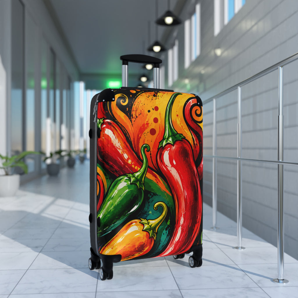 Chili Pepper Carry-On Suitcase — Vibrant Spicy Travel Luggage