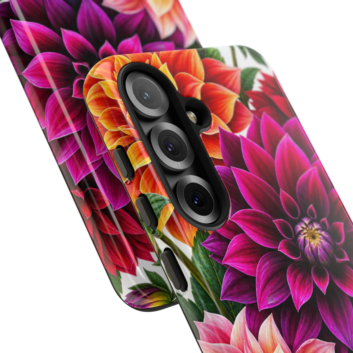 Floral Dahlia Tough Phone Case — Vibrant Protective Floral Phone Cover