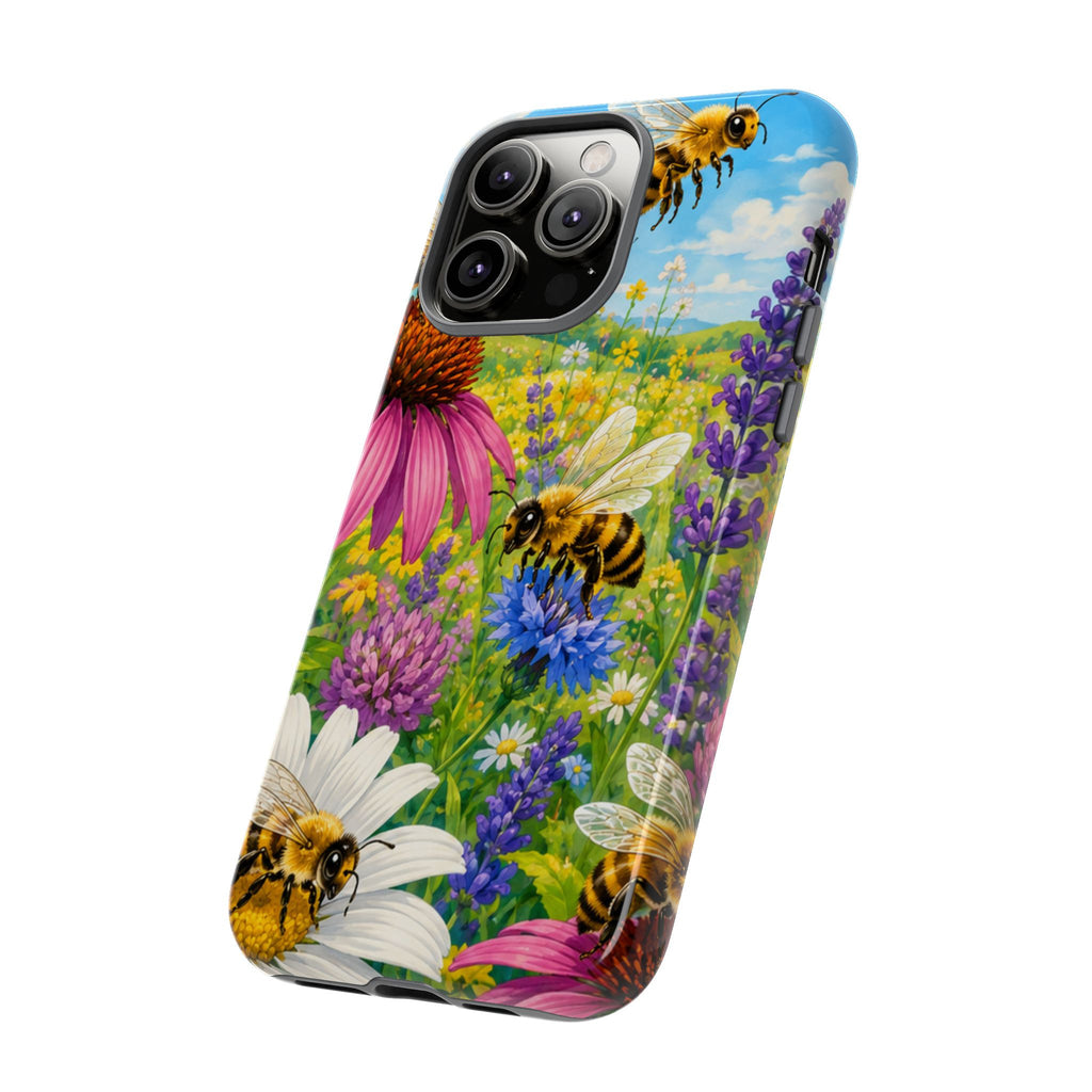 Bee Meadow Phone Case — Floral Honeybee Protective Cover