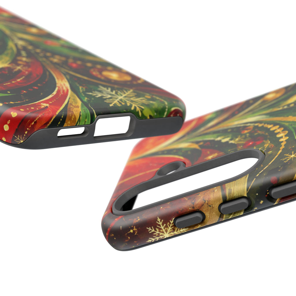 Christmas Tree Tough Phone Case — Festive Red & Green Holiday Phone Cover