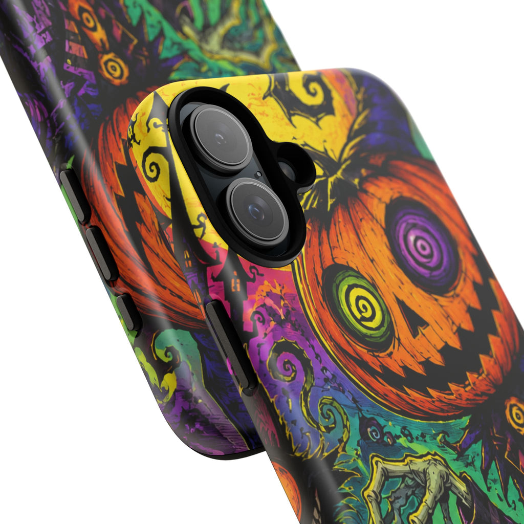 Halloween Pumpkin Skull Phone Case — Psychedelic Jack-o'-Lantern Tough Case