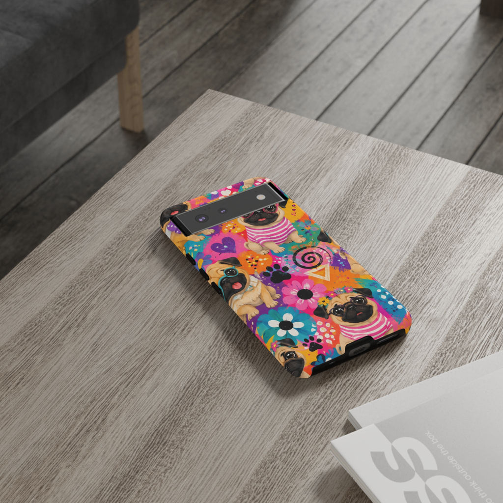 Pug Pop Art Phone Case — Colorful Pug Pattern Tough Case