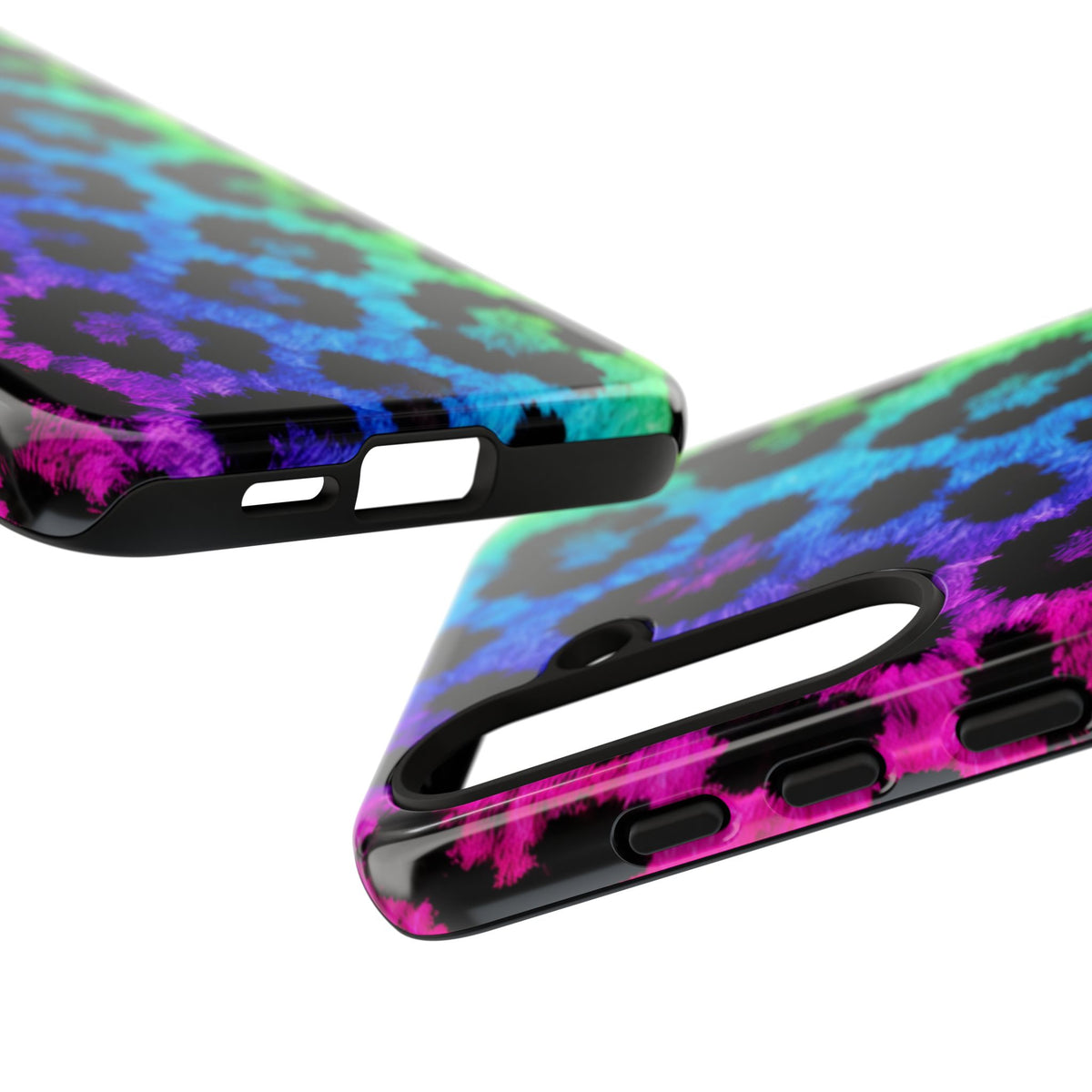 Neon Rainbow Leopard Tough Case – Colorful Animal Print Phone Cover