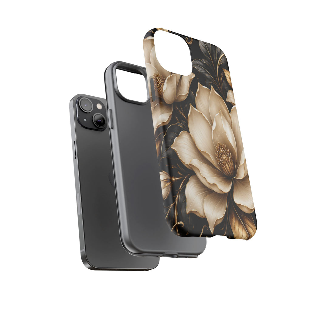 Floral Tough Case — Elegant Gold Magnolia Phone Case