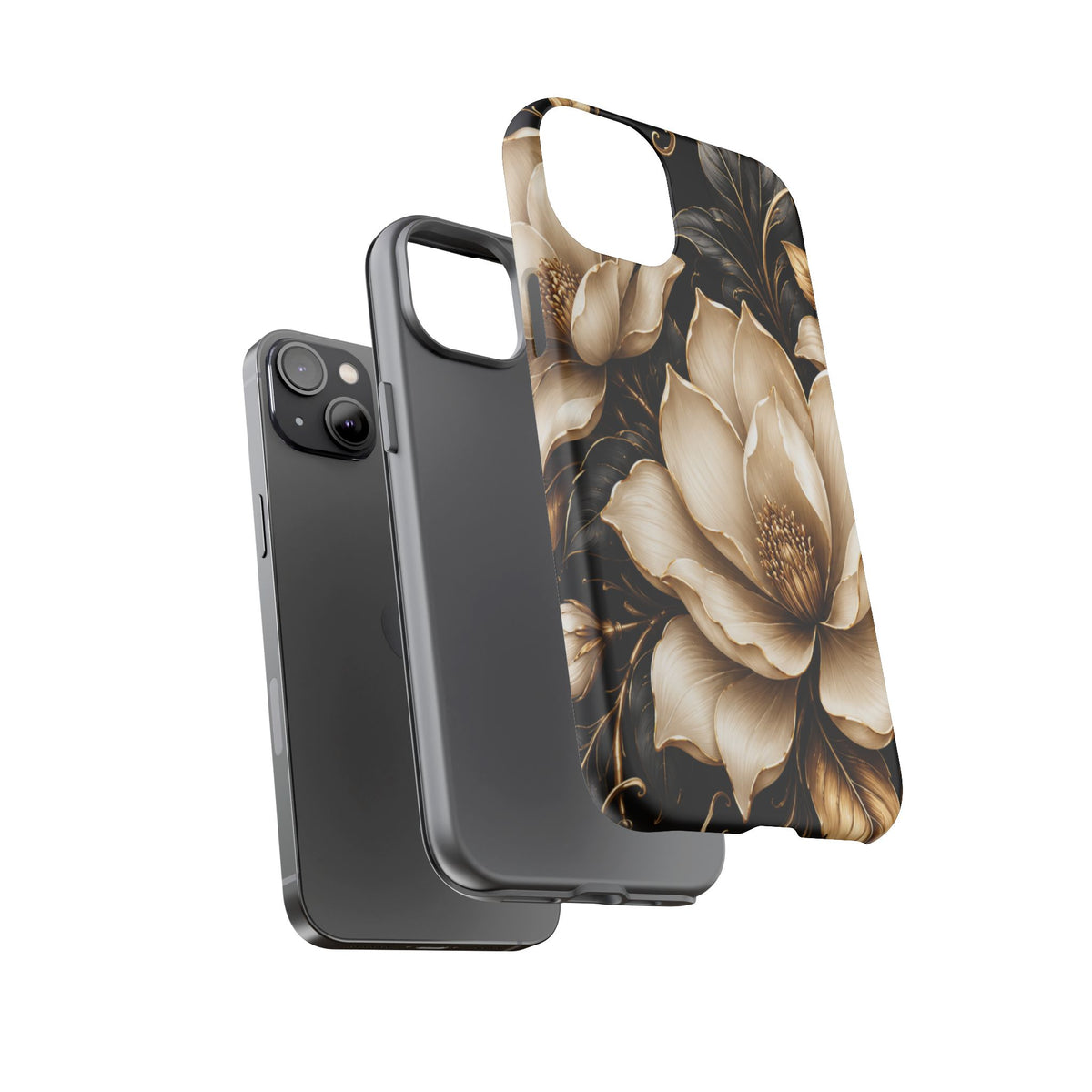 Floral Tough Case — Elegant Gold Magnolia Phone Case