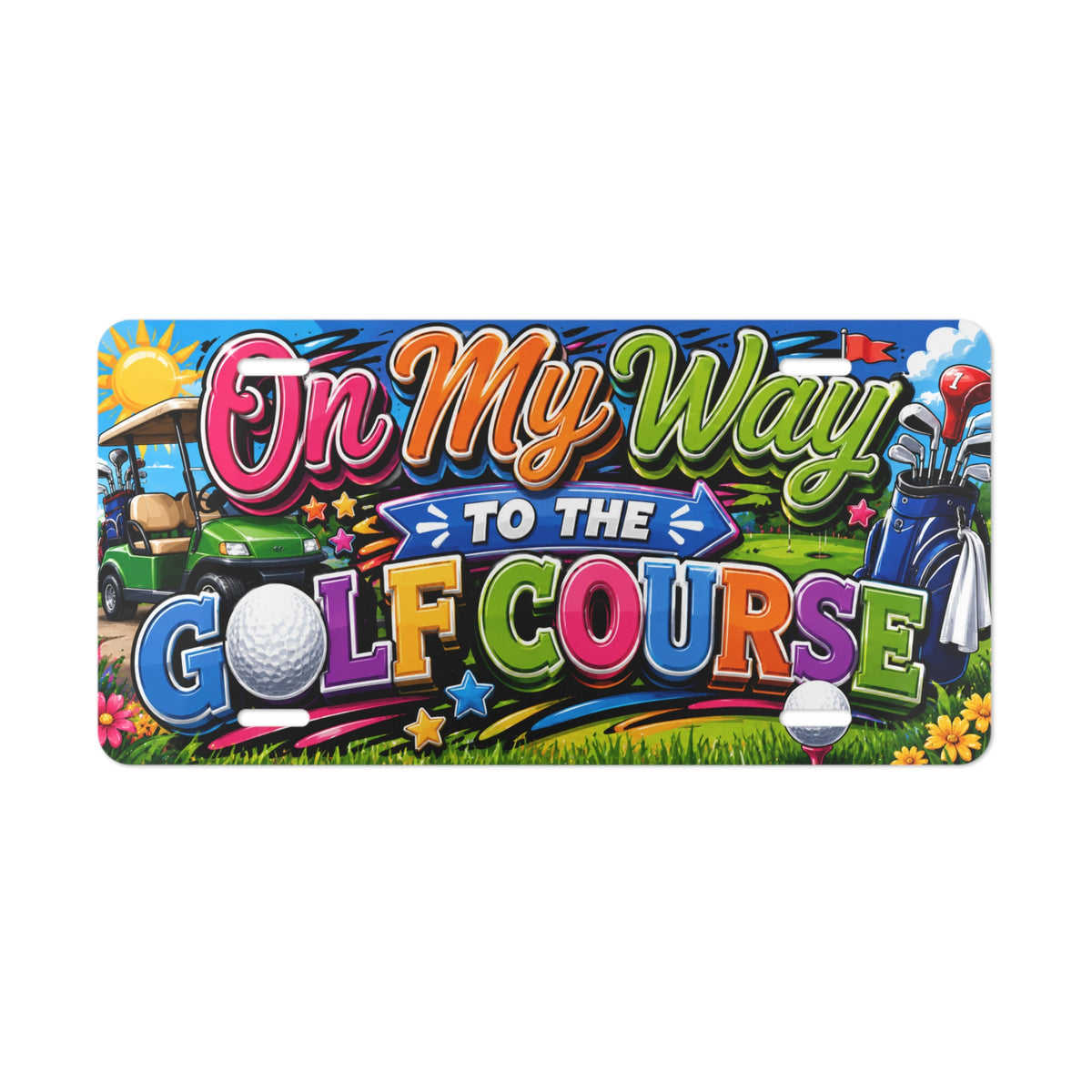 On My Way to the Golf Course Vanity Plate | Golf License Tag