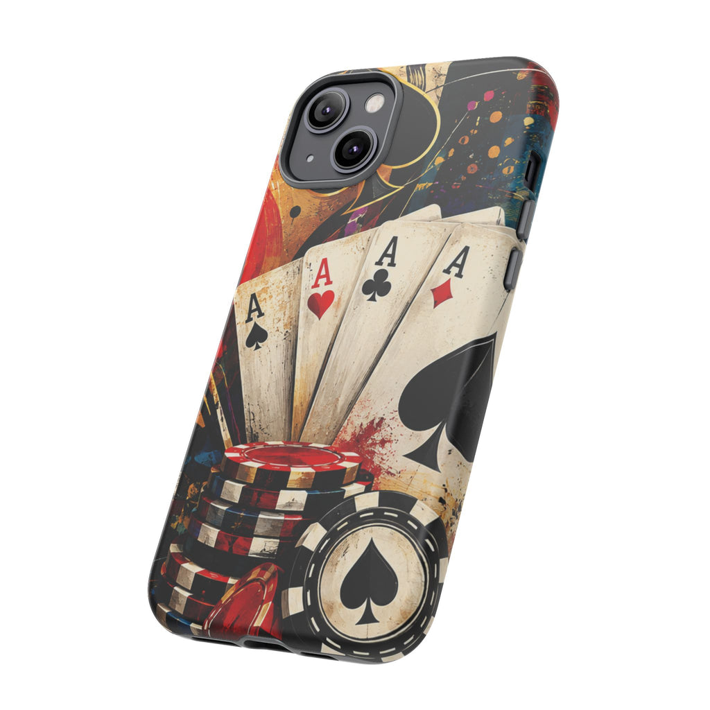 Casino Poker Ace Phone Case — Vintage Playing Cards & Chips Protective Cover