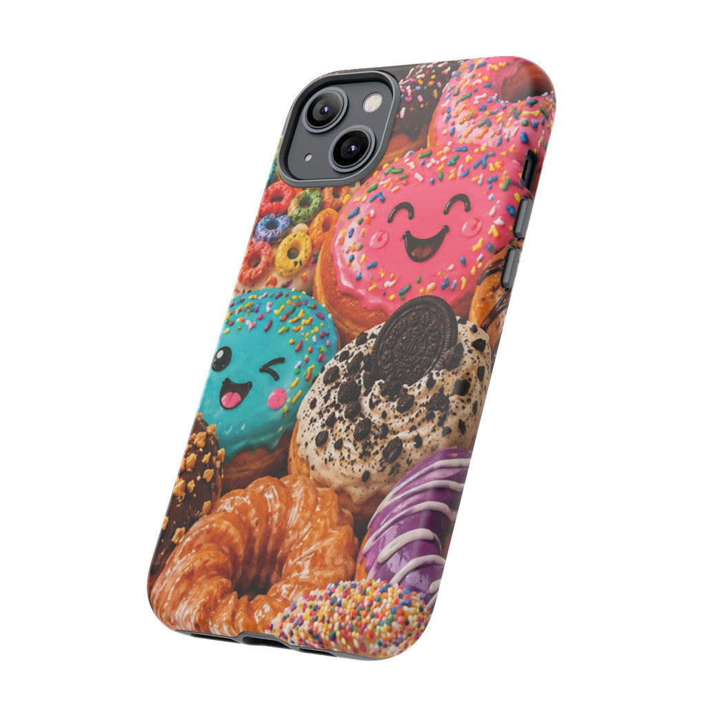 Donut Smile Tough Phone Case — Cute Colorful Desserts Protective Cover
