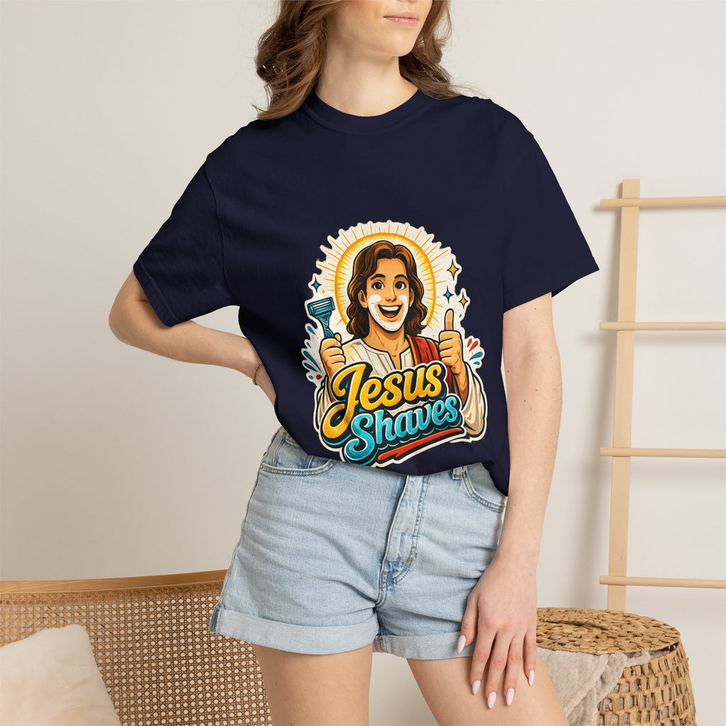 Jesus Shaves T-shirt | Retro Jesus Illustration, Shaving Theme