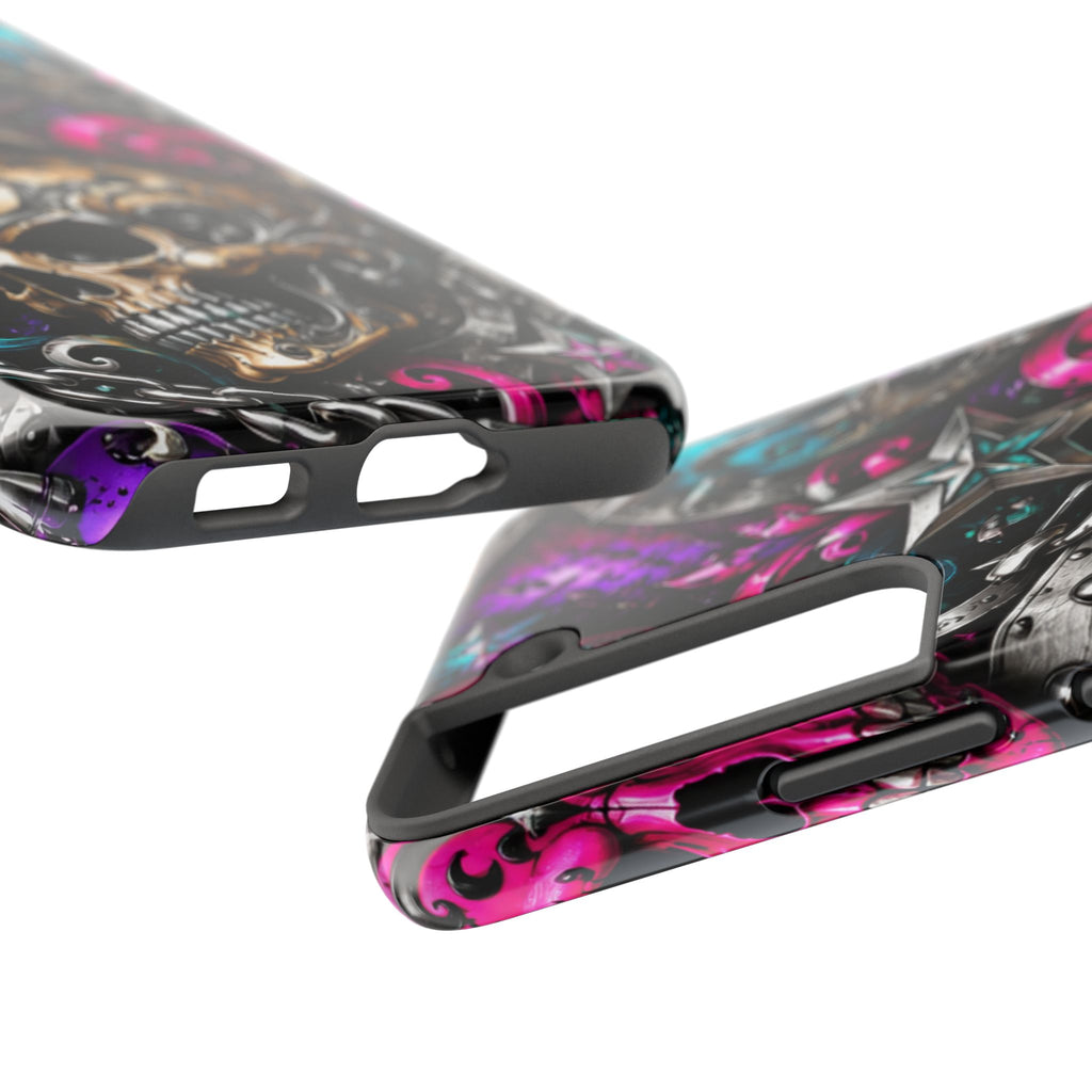 Skull & Stars Tough Phone Case | Colorful Gothic Skull Phone Case