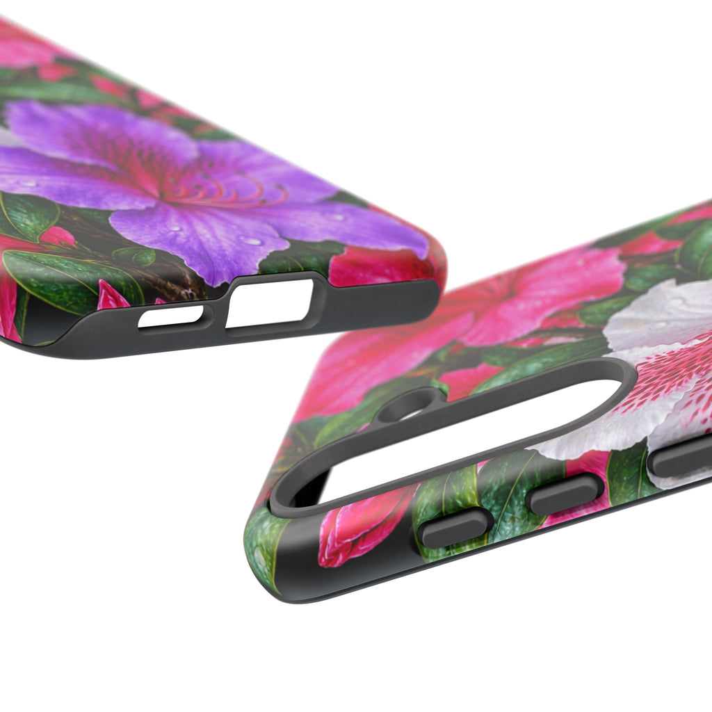 Floral Azalea Phone Case — Vibrant Pink & Purple Blossom Protection