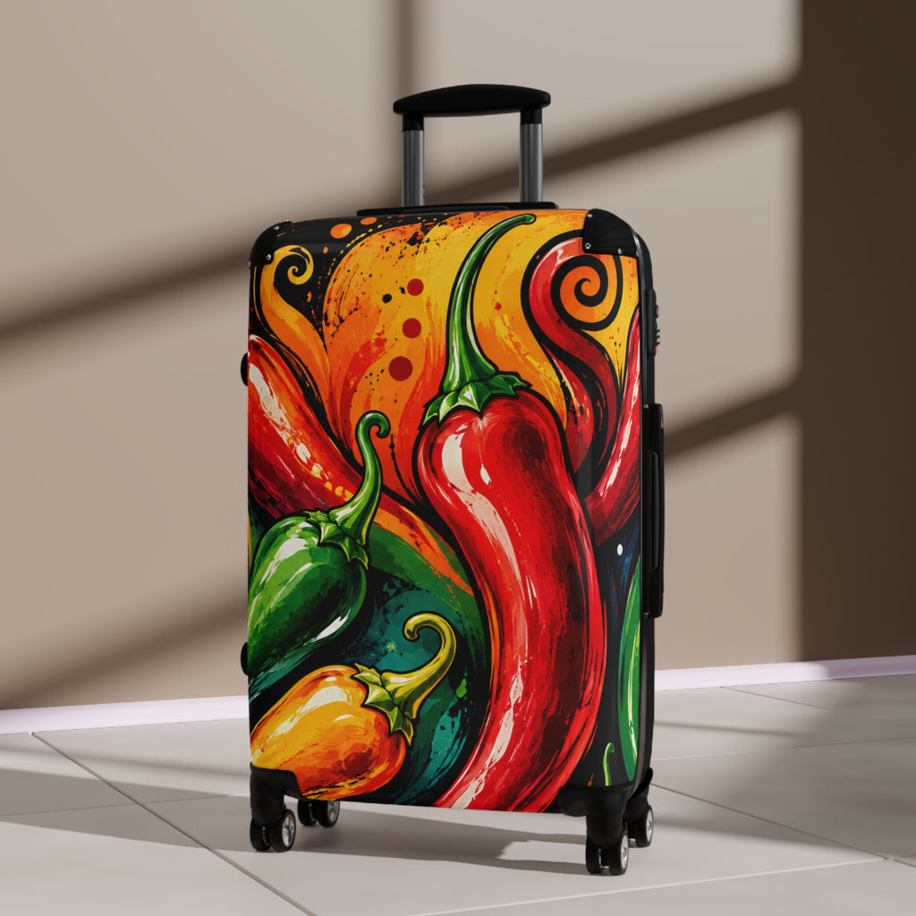 Chili Pepper Carry-On Suitcase — Vibrant Spicy Travel Luggage
