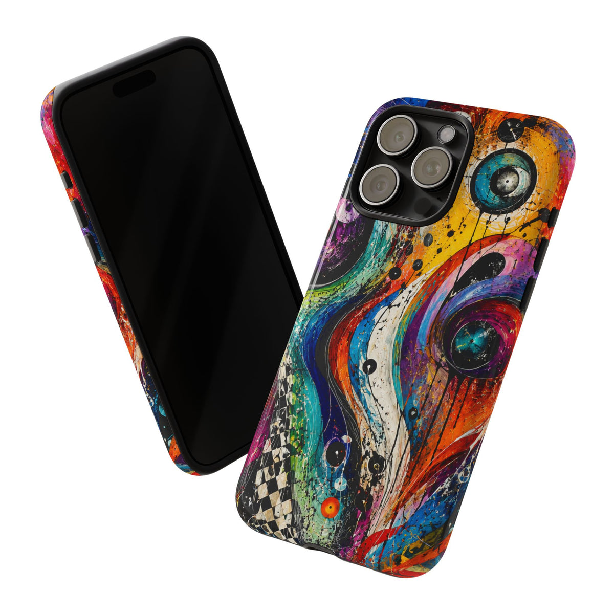 Abstract Cosmic Swirl Phone Case — Colorful Artistic iPhone Tough Case