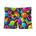 Neon Pickleball Print Women's Shorts — Tropical Palm & Paddle All-Over Print