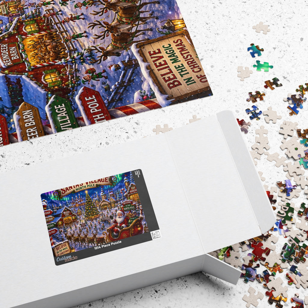 Santa’s Village North Pole Jigsaw Puzzle — Festive Christmas Scene (110–1014 pcs)