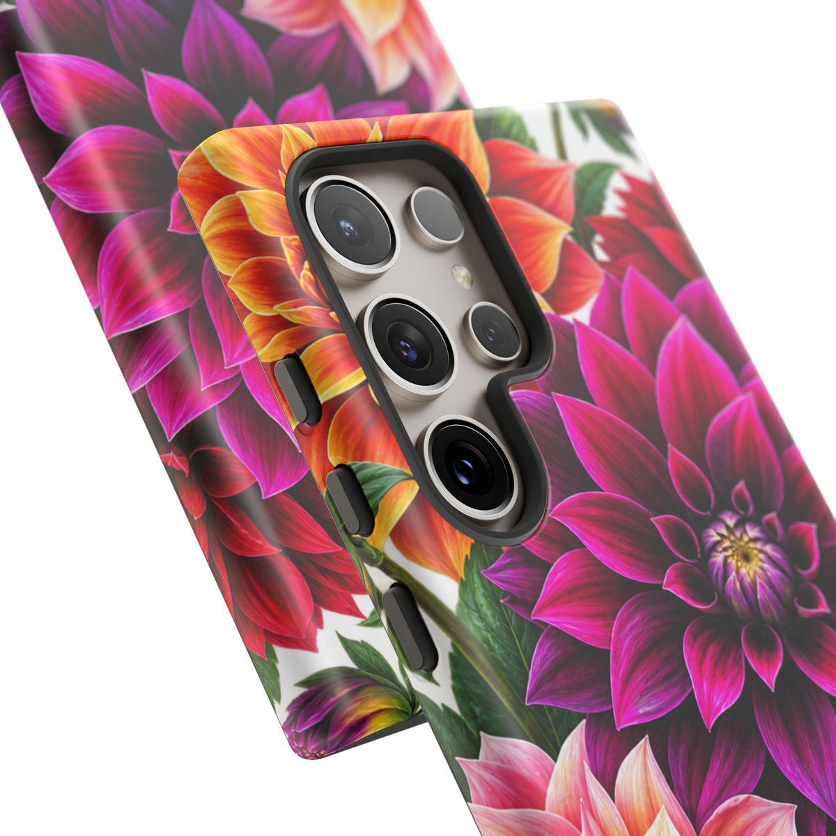 Floral Dahlia Tough Phone Case — Vibrant Protective Floral Phone Cover
