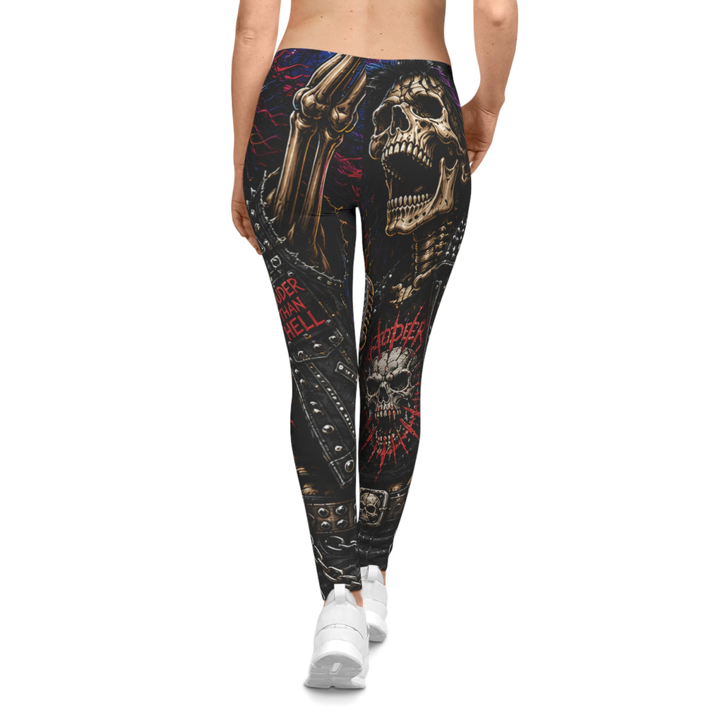 Skull & Chains Gothic Leggings – Heavy Metal All-Over Print