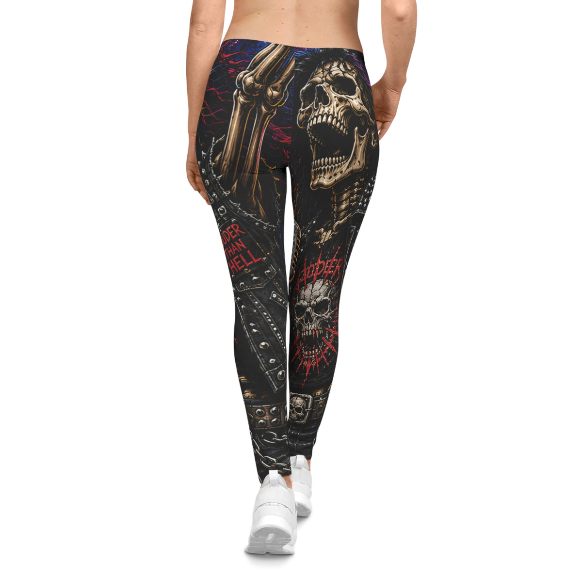 Skull & Chains Gothic Leggings – Heavy Metal All-Over Print