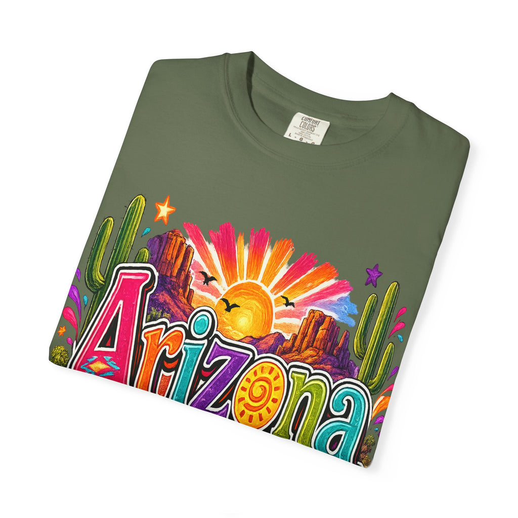 Arizona Desert Sunset T-shirt | Cactus, Saguaro, Floral Scenic Tee