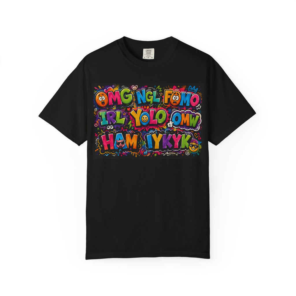 Acronym Emoji Graphic T-Shirt — Colorful OMG YOLO FOMO Streetwear Tee
