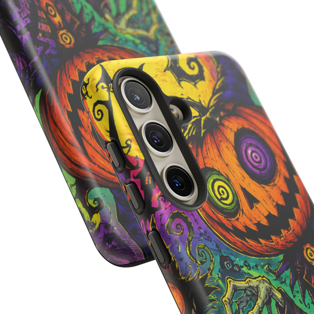 Halloween Pumpkin Skull Phone Case — Psychedelic Jack-o'-Lantern Tough Case