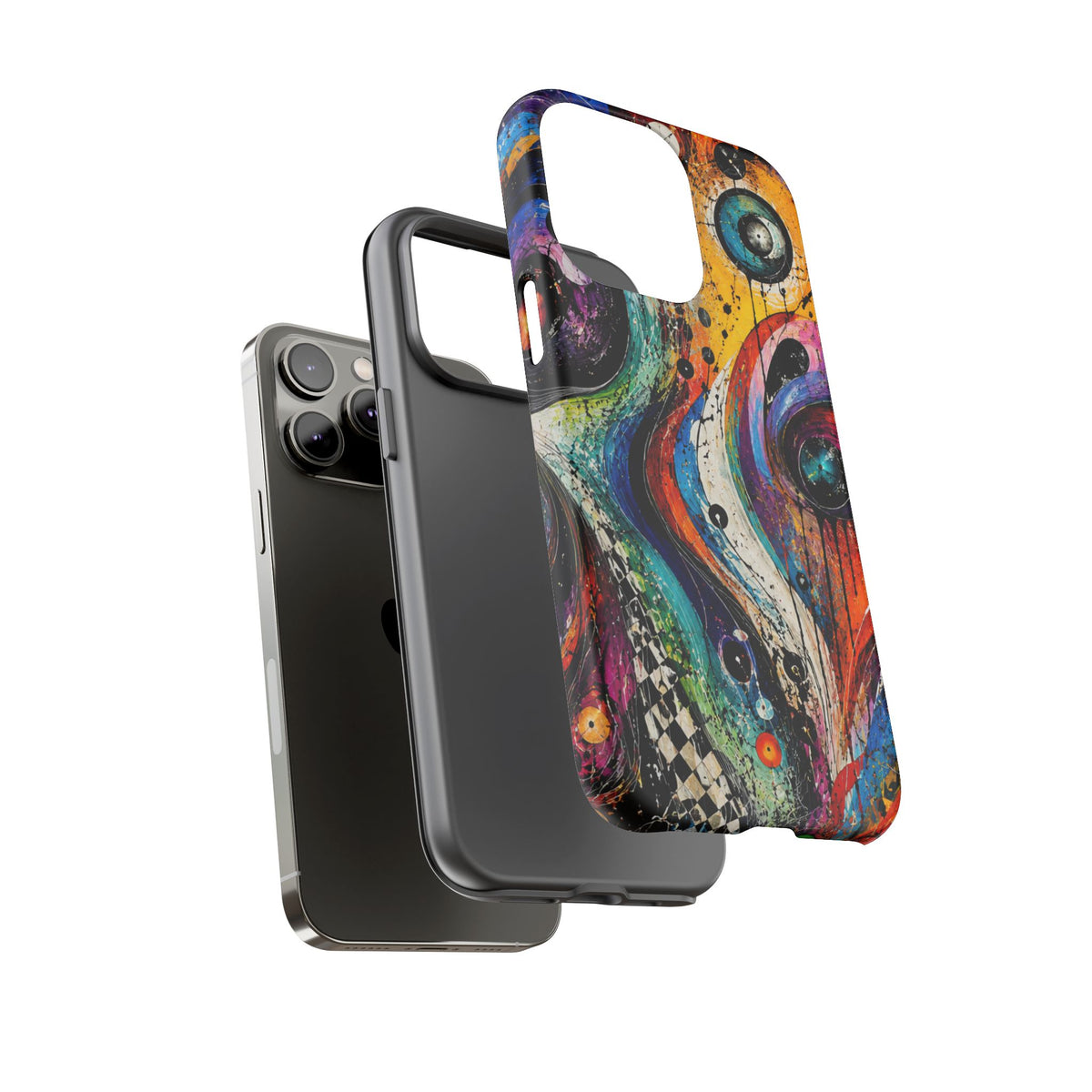 Abstract Cosmic Swirl Phone Case — Colorful Artistic iPhone Tough Case