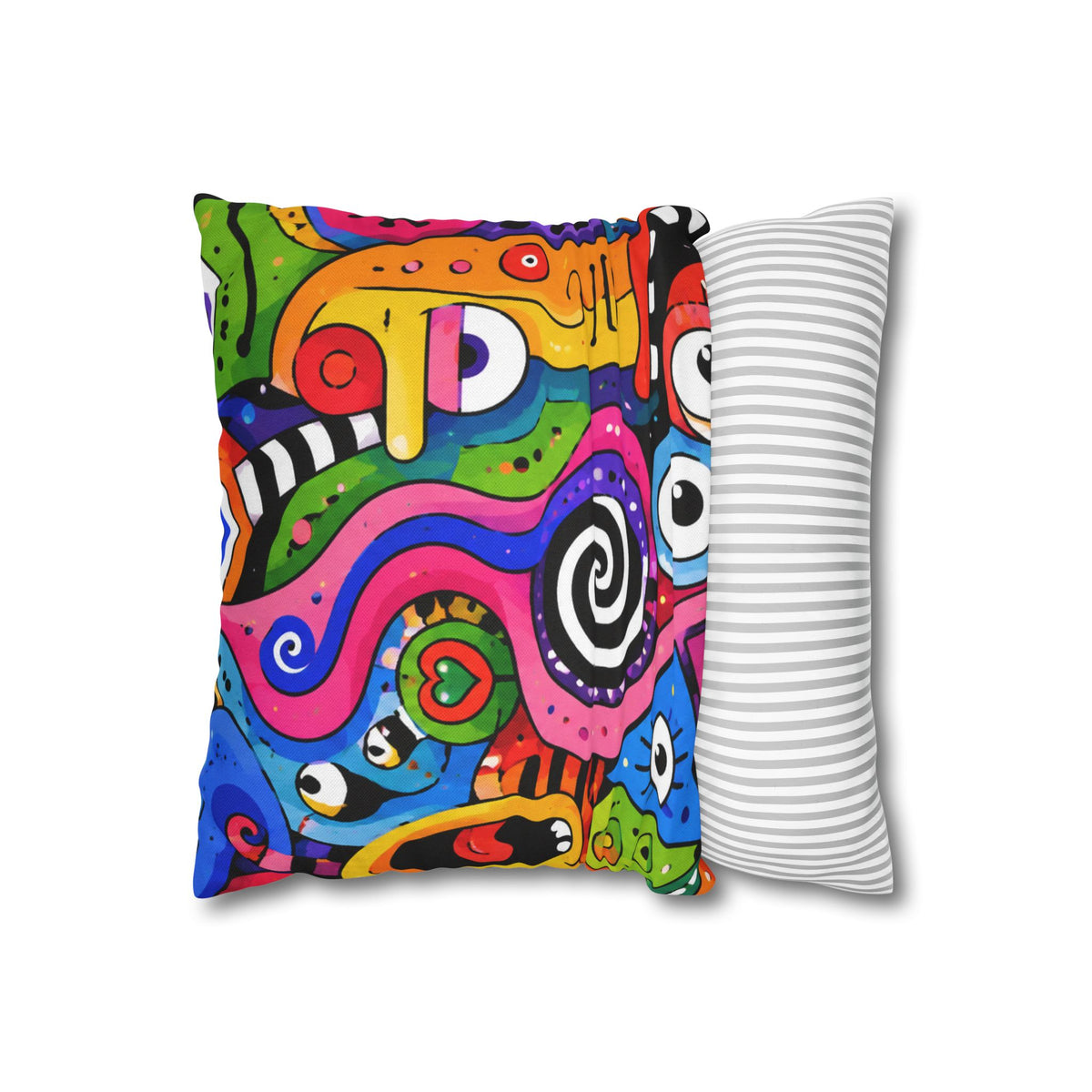 Colorful Abstract Doodle Pillowcase | Spun Polyester Square Pillowcase