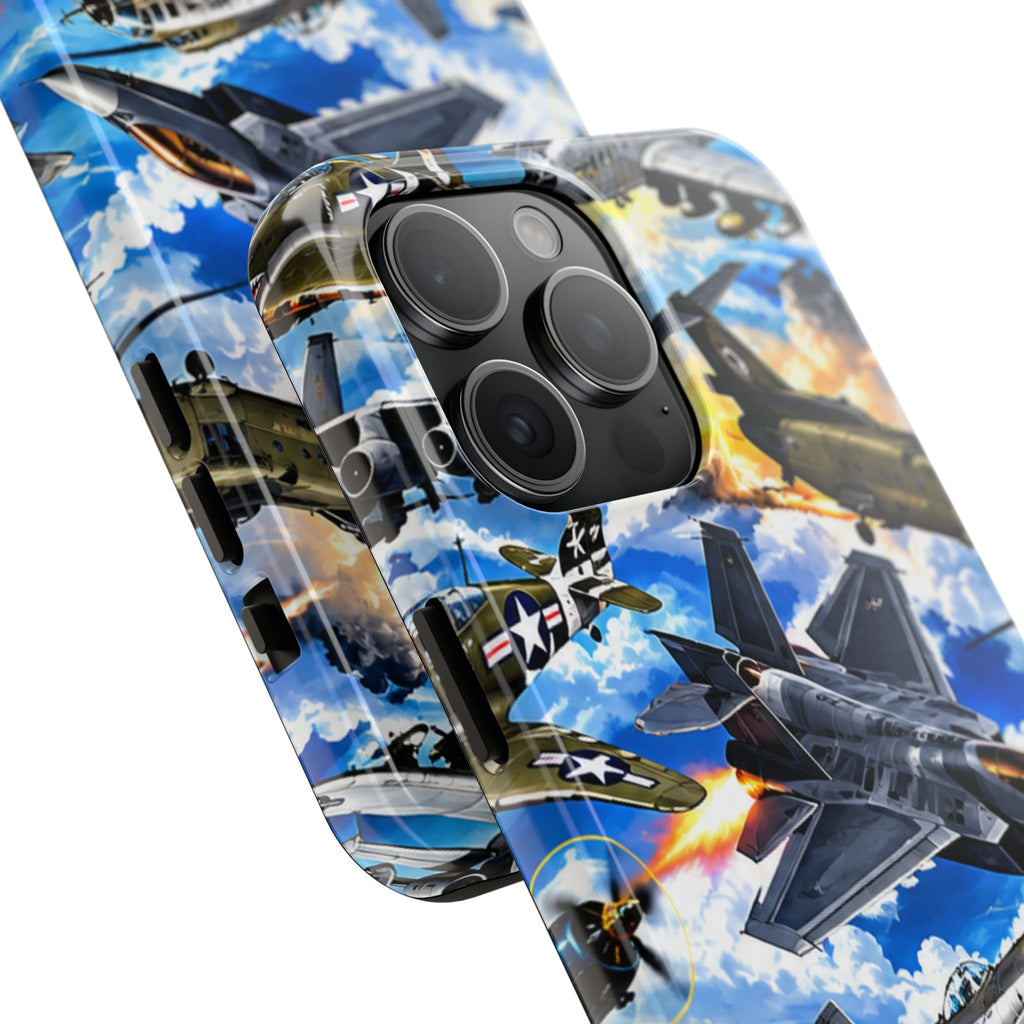 Military Aircraft Tough Phone Case – Vintage & Modern Jet Fighter Print