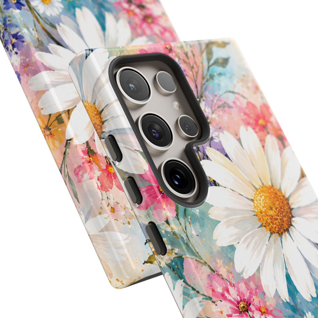 Floral Daisy Phone Case — Watercolor Daisies Protective Tough Case