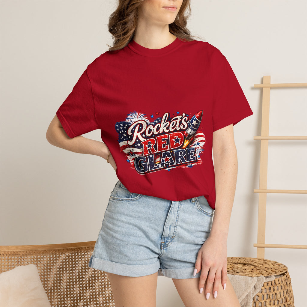 Rockets Red Glare T-shirt | Patriotic American Flag Rocket