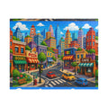 Colorful City Street Puzzle 520-Piece | Vibrant Downtown Illustration