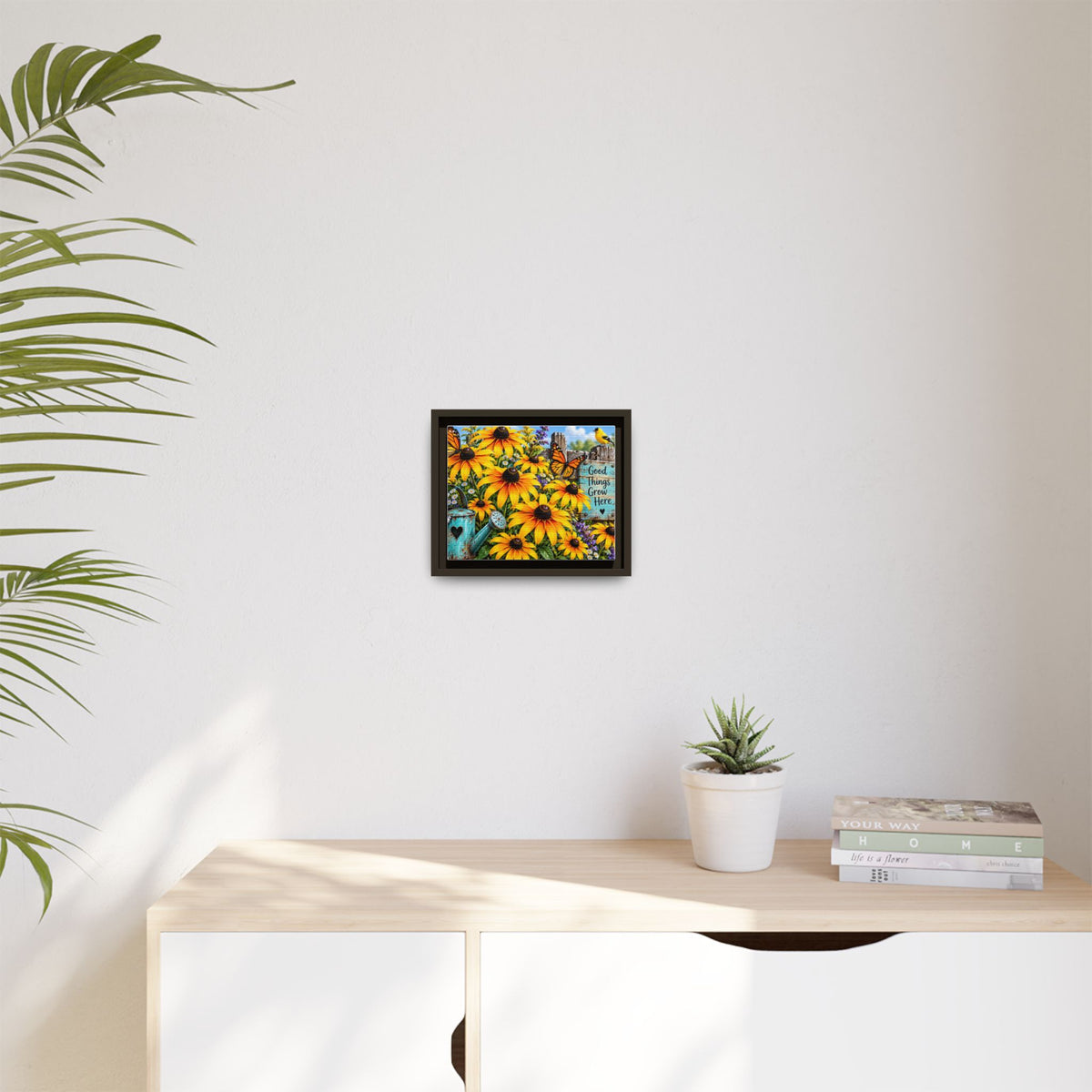 Good Things Grow Here Sunflowers Wall Art Matte Canvas