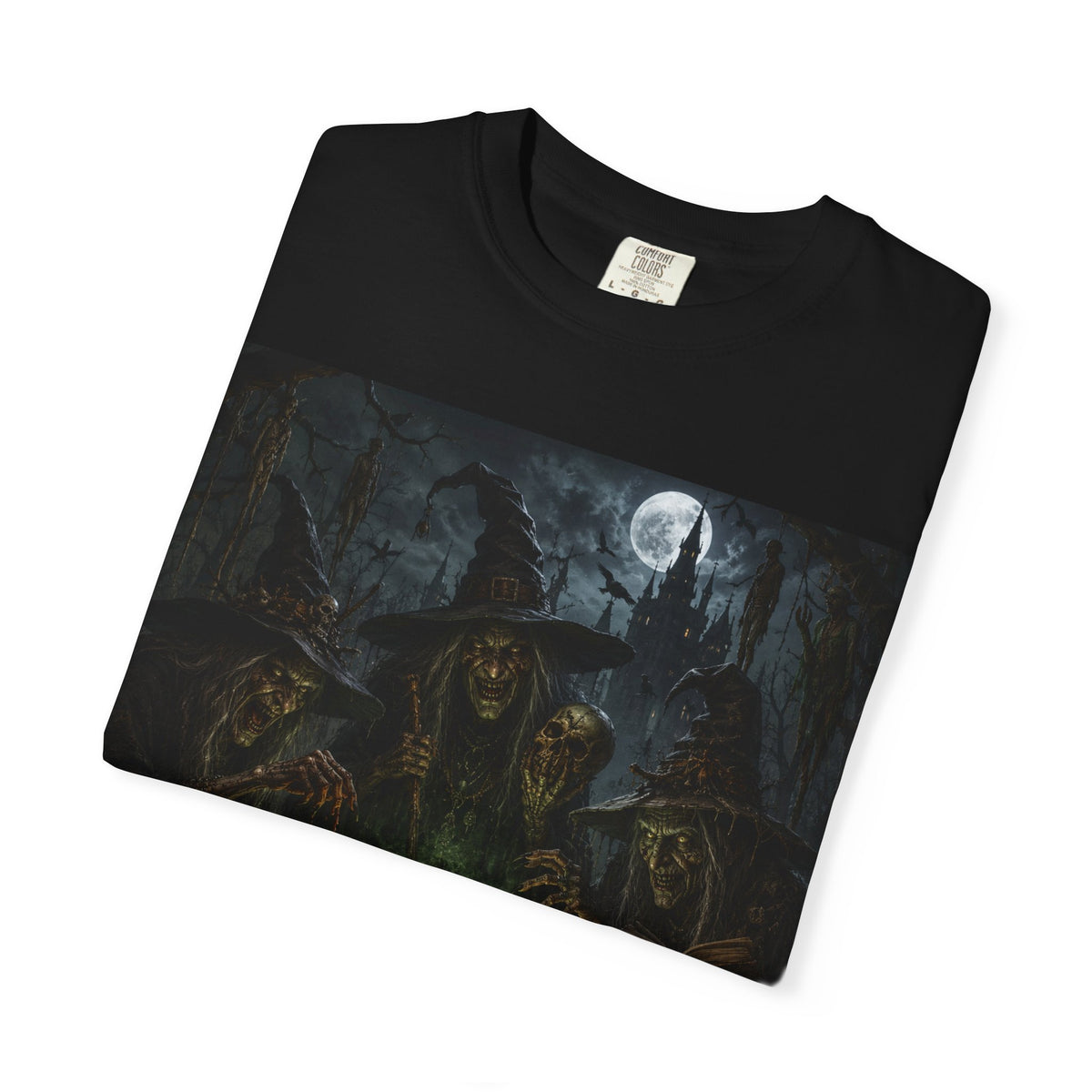 Witches Cauldron T-Shirt – Spooky Halloween Witch Scene