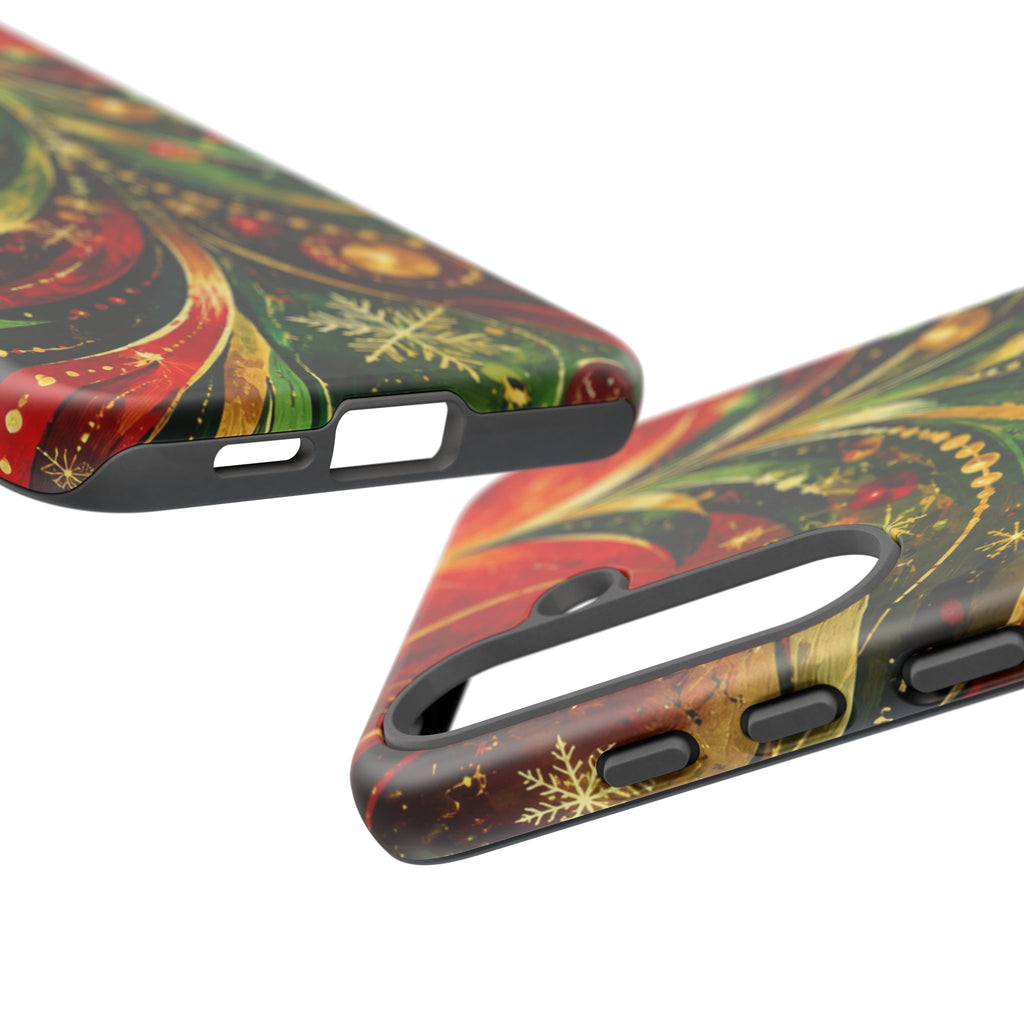 Christmas Tree Tough Phone Case — Festive Red & Green Holiday Phone Cover
