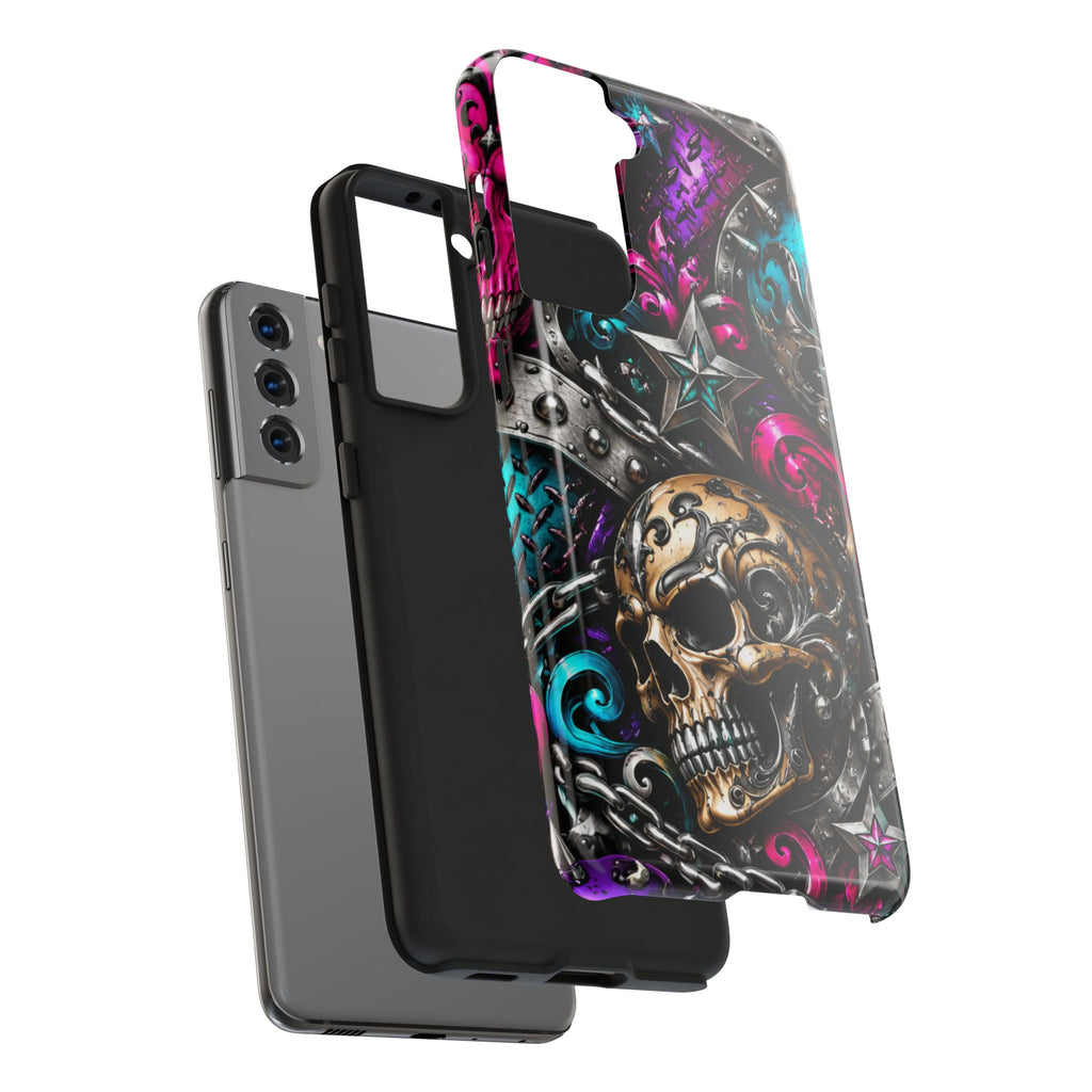 Skull & Stars Tough Phone Case | Colorful Gothic Skull Phone Case