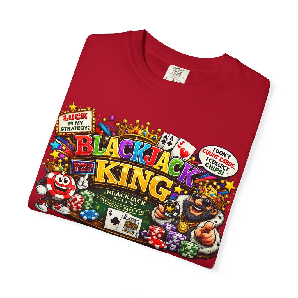 Blackjack King graphic T-shirt | Casino Playing Cards, Chips Design