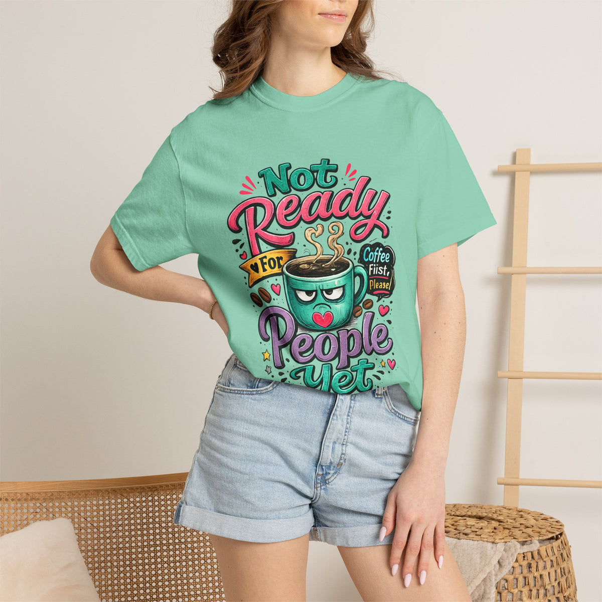 Not Ready for People Yet T-shirt | Coffee Mug Illustration Tee