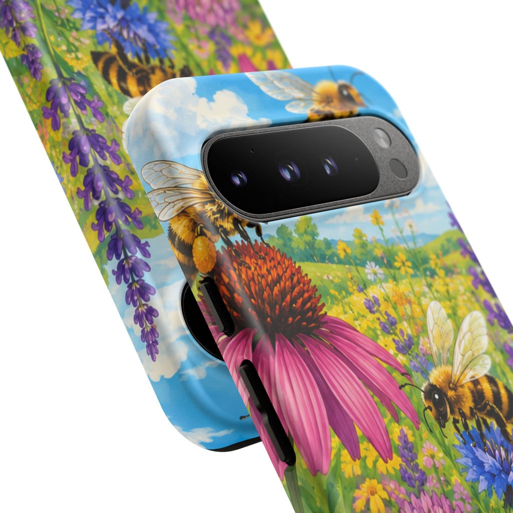 Bee Meadow Phone Case — Floral Honeybee Protective Cover