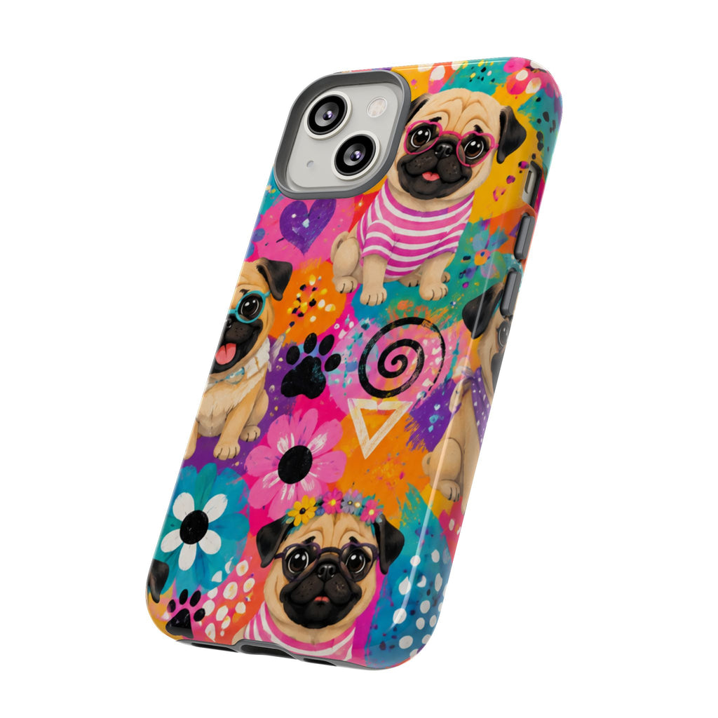 Pug Pop Art Phone Case — Colorful Pug Pattern Tough Case