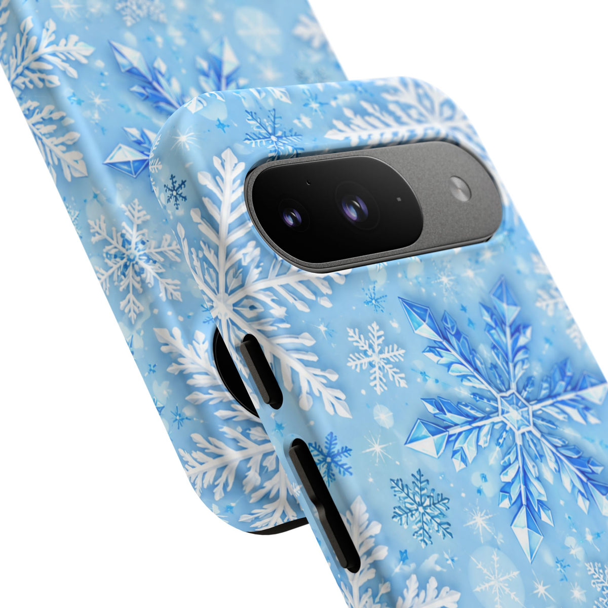 Winter Snowflake Tough Phone Case — Blue Holiday Protective Cover