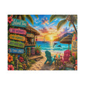 Tropical Beach Sunset Puzzle — Island Time Scenic Jigsaw (110/252/520/1014 pcs)