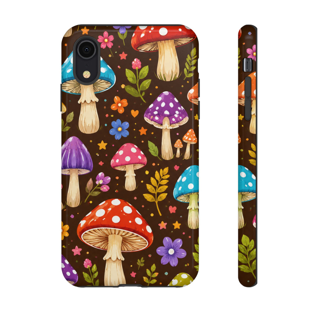 Colorful Mushroom Pattern Tough Case | Phone Cover, Woodland Fungi Design