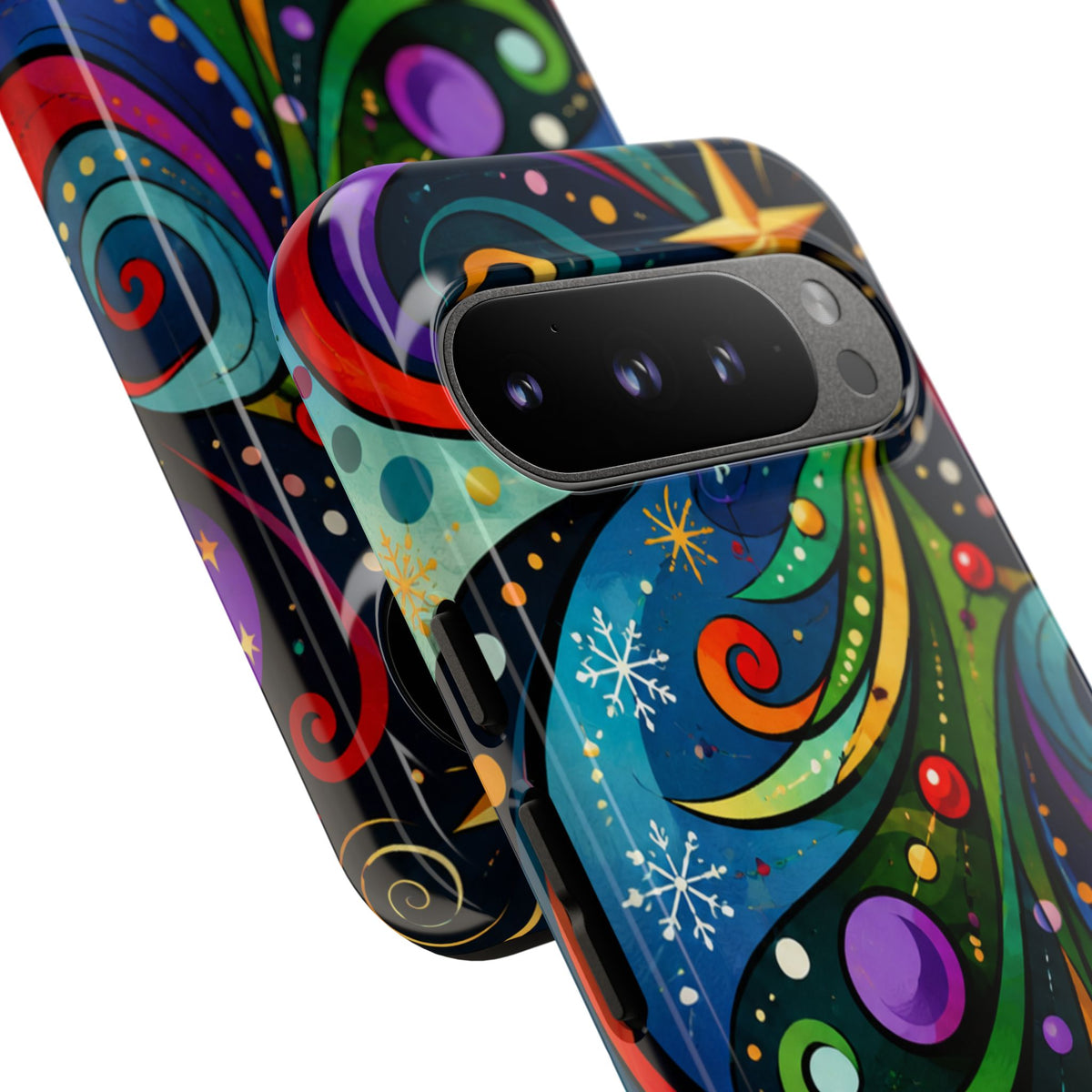 Colorful Swirl Christmas Tree Tough Phone Case