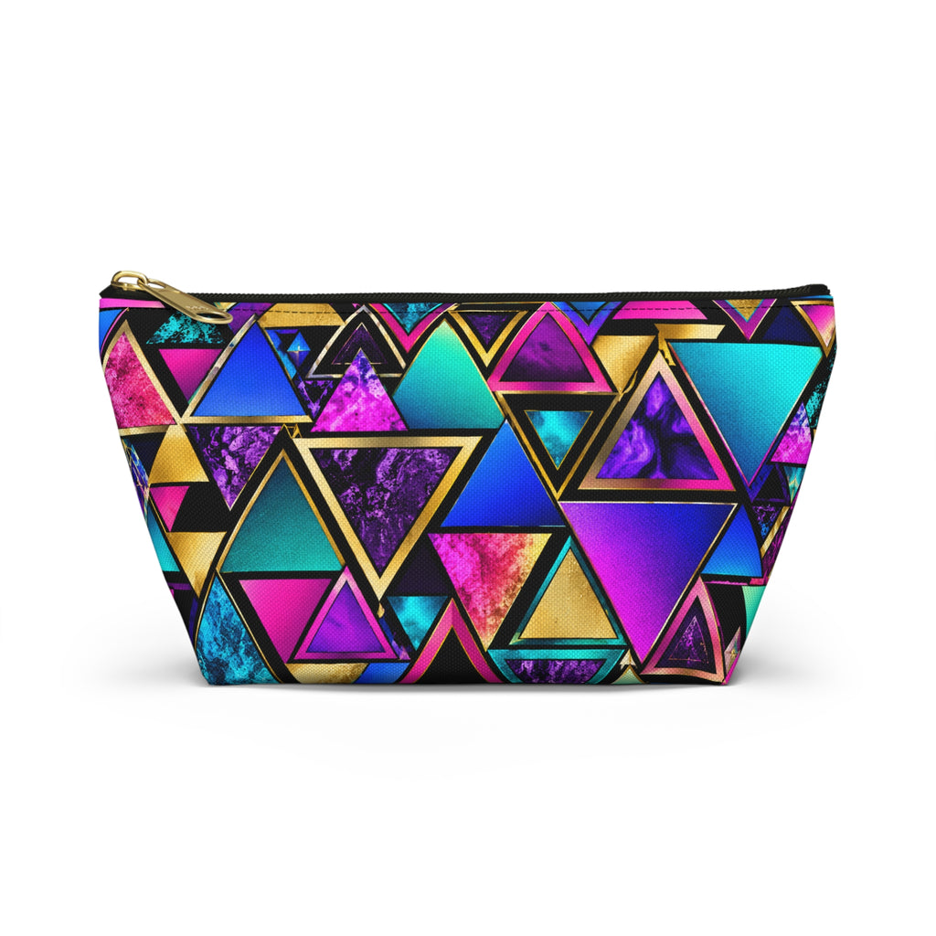 Geometric Neon Triangle Accessory Pouch