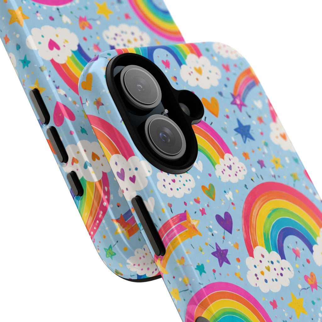 Rainbow Clouds Phone Case — Cute Pastel Rainbow Pattern Tough Case