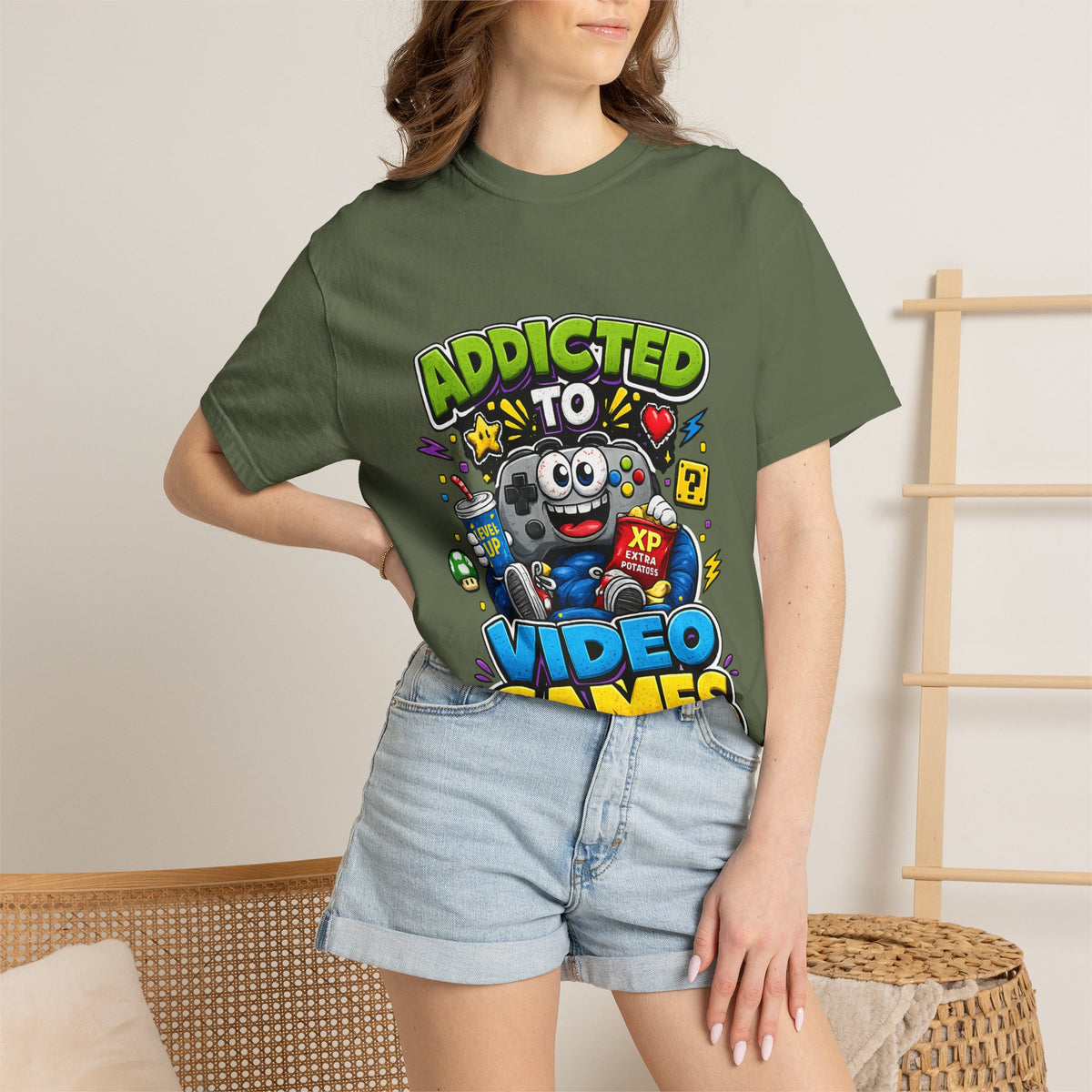 Addicted to Video Games T-Shirt | Gamer Controller Graphic Tee
