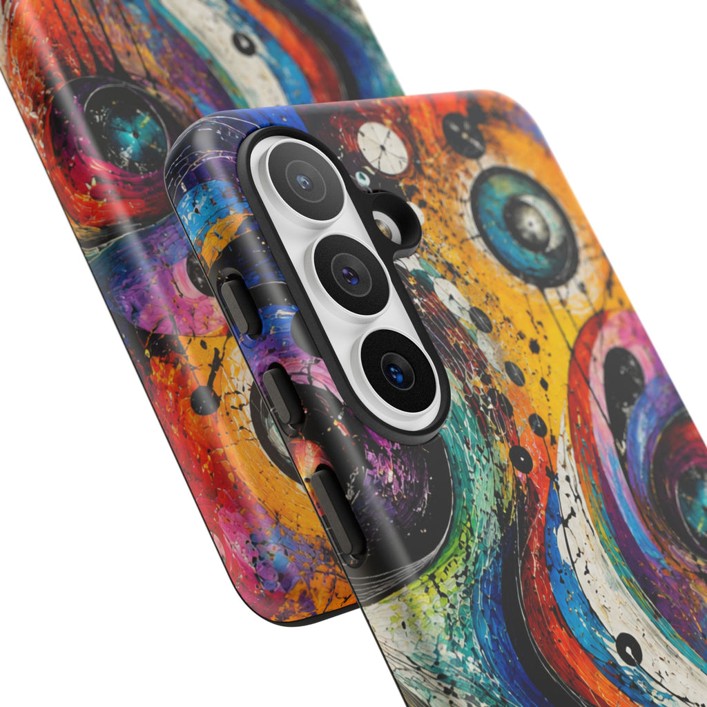 Abstract Cosmic Swirl Phone Case — Colorful Artistic iPhone Tough Case