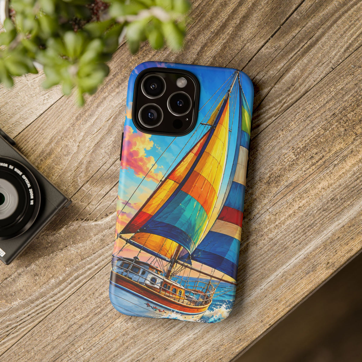Sailboat Sunset Phone Case — Colorful Nautical iPhone Cover