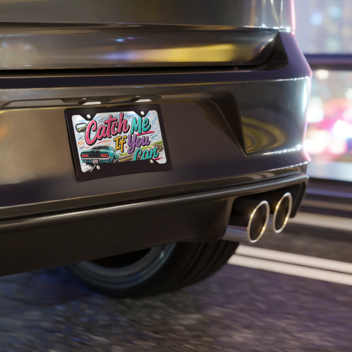 Catch Me If You Can Vanity Plate | Retro Muscle Car Drive