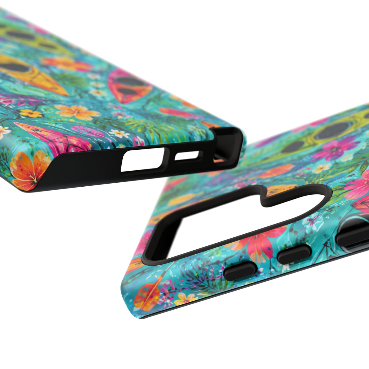 Tropical Kayak Phone Case – Colorful Floral Waterproof Pattern
